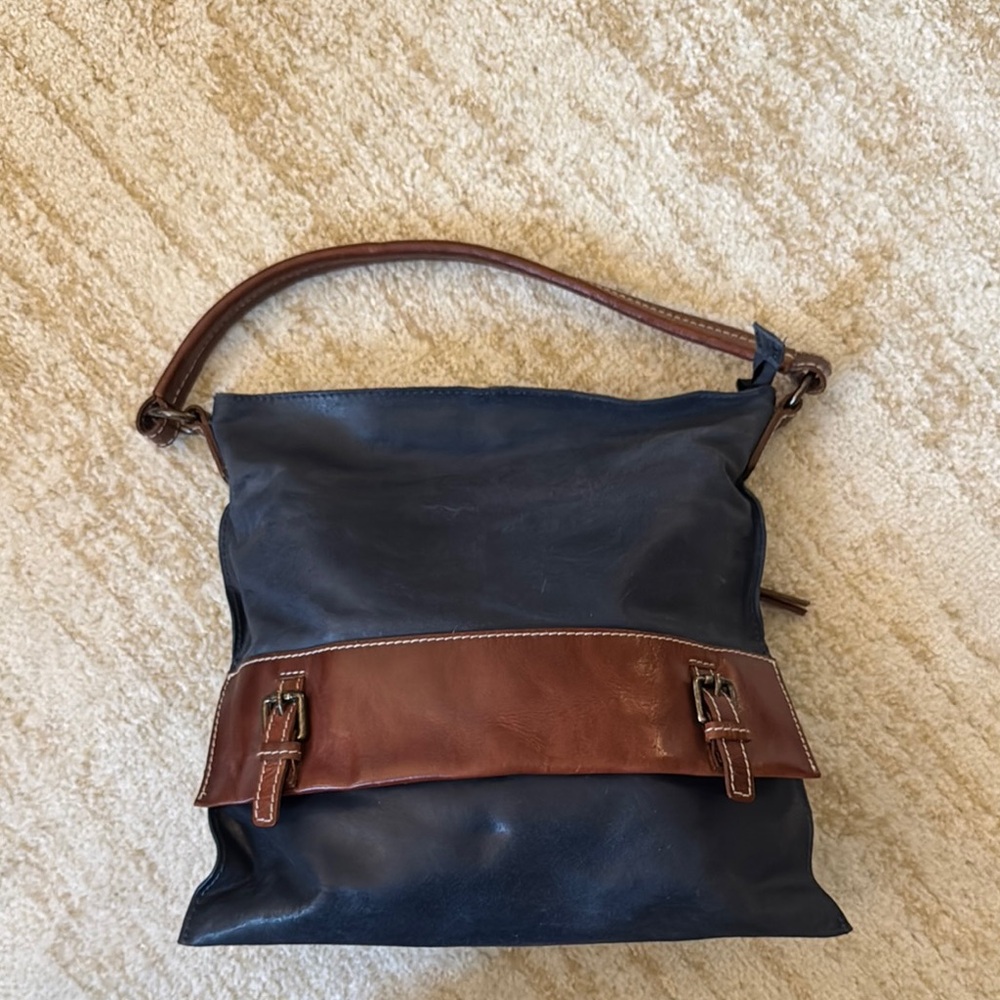 NINO BOSSI | Women's  Black and Brown Leather Shoulder Bag